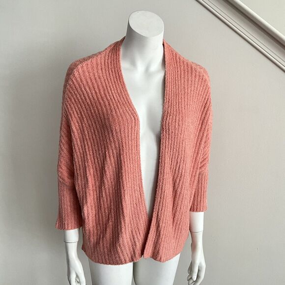 Barefoot Dreams Cardigan Ribbed Cozychic Lite Coral S - Picture 12 of 12